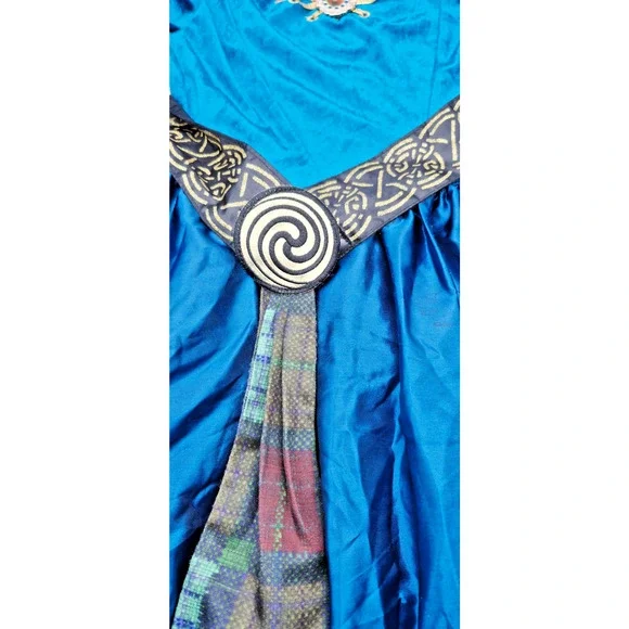 Disney Parks Merida Costume Dress Girls Larges Blue Brave Princess Halloween - Picture 4 of 9